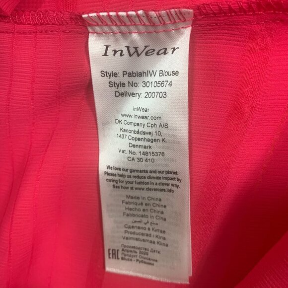 - pink long sleeve cowl neck blouse Inwear (pablah) size 40 - Picture 7 of 10